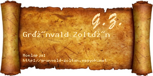 Grünvald Zoltán névjegykártya